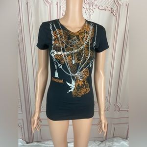 Disneyland park tinker bell black t shirt large junior  cotton shirt New WDW